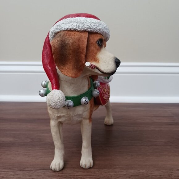 Danbury Mint Retired Large Christmas Santa Beagle Statue Figurine Dog READ - Picture 5 of 7